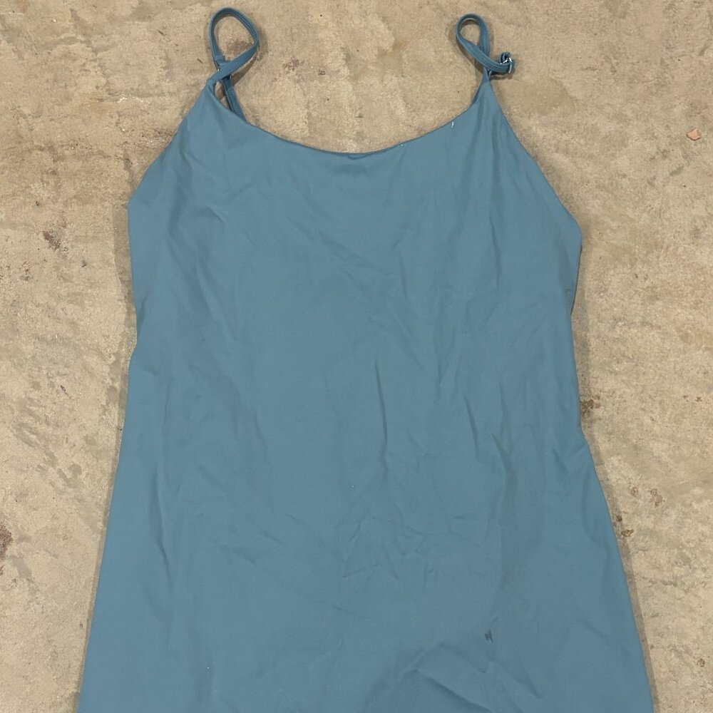 Women’s Blue Athletic Skort Skirt Built-In Shorts XL Nylon Spandex Active #146